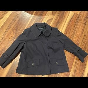 Navy Cropped 3/4 Sleeve Jacket